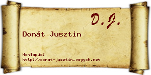 Donát Jusztin névjegykártya